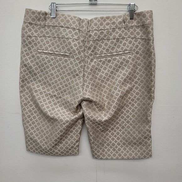 Cartonnier Anthropologie Brocade Bermuda Shorts 10 Cream-Gold Geometric Women's - Picture 2 of 11